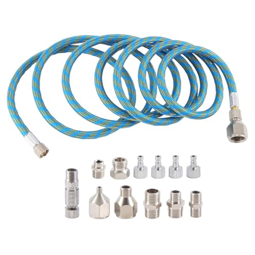 Vjsujehgy Luft BüRsten Adapter Set, Schnell Luft BüRsten Adapte Kit, Geflochtener Nylon Luft für Luft Kompressor und Luft BüRsten von Vjsujehgy