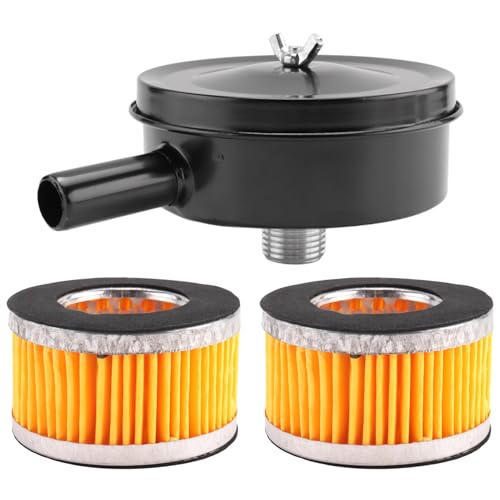 Vjsujehgy Luft Kompressor Ansaugen SchalldäMpfer 20Mm Gewinde Metall, mit 2 StüCk Filter Elemente für Einlass Pneumatische Teile von Vjsujehgy