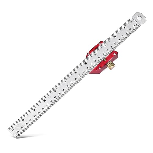 Vjsujehgy Markierungsmaßband-Haltelinien, Markierungsmesser mit Stop-Locator Rot & Silber 12 Kombinationswinkel Zimmermannswinkel von Vjsujehgy