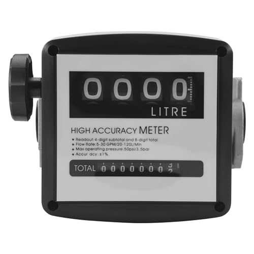 Vjsujehgy Mechanische Kraftstoff Anzeige 4-Stelliger Kraftstoff Durchfluss Mechanischer Kraftstoff Durchfluss Messer 25 Mm (1 Innengewinde) 5-30 GPM/20-120L/Min von Vjsujehgy