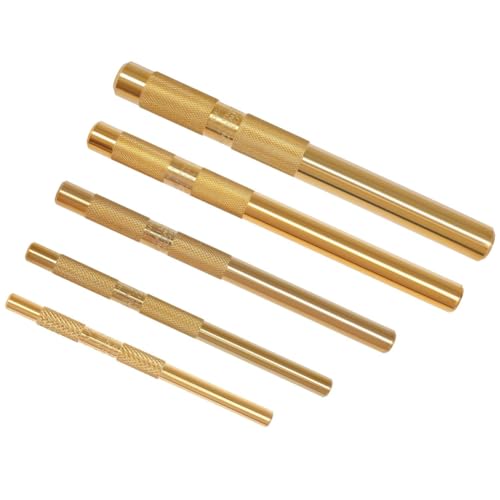 Vjsujehgy Messing-Durchtreiber-Satz, 25075 25076 25077 Messing-Durchtreiber 5-Teilig mit 1/4, 3/8, 1/2, 5/8, 3/4 von Vjsujehgy