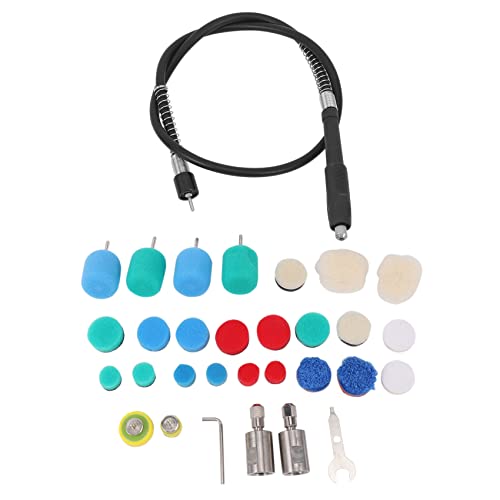 Vjsujehgy Mini Detail Polier Welle, Polier Kissen Kit für Auto Schaum Bohrer mit 5/8 - und M14 Gewinde für Rotierendes Werkzeug/Polier Maschine von Vjsujehgy