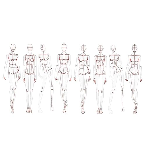 Vjsujehgy Mode-Illustration-Lineal, Skizzenvorlage, Nählineal, Humanoides Muster, Messen Von Kleidung, Langlebig, B von Vjsujehgy