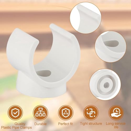 Vjsujehgy PEX-Clips Rohrschelle, 50 StüCk 3/4 Rohrschelle für PVC-Wasserrohre und SchläUche, U-FöRmige Rohrschellen-Werkzeuge Aus Kunststoff von Vjsujehgy