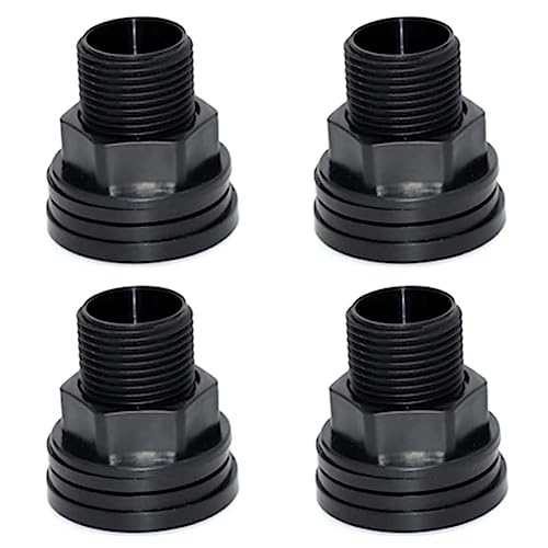 Vjsujehgy PVC-Schottverschraubung, Wassertank-Anschluss, Schwarzer Wassertank-Anschluss für Regentonnen, Aquarien, Wassertanks, Wannen, Pools von Vjsujehgy