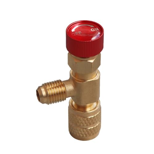 Vjsujehgy R22 R410 AC-Ventil 1/4 Einfüllstutzen A/C-Kältemittelventil Reparatur Von Klimaanlagen und Fluorid-Sicherheitsadapter Langlebig Einfach zu Verwenden A von Vjsujehgy