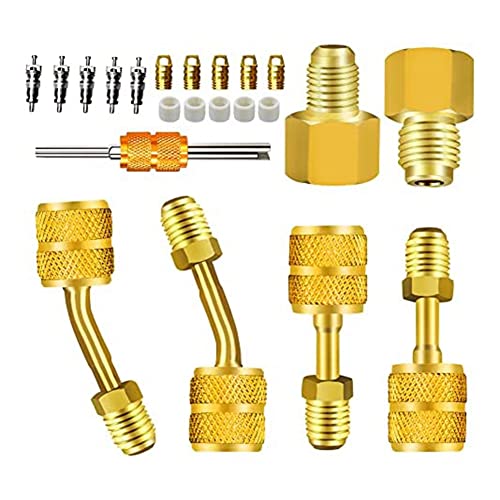 Vjsujehgy R410A-Adapter-Ersatzteile für Mini-Split-System-Klimaanlage HVAC 5/16-Buchse auf 1/4-Stecker-Bördel, Ventileinsatz-Entferner, Ventilkern Vjsujehgy R410A-Adapter-Ersatzteile für Mini-Split-System-Klimaanlage HVAC 5/16-Buchse auf 1/4-Stecker-Bördel, Ventileinsatz-Entferner, Ventilkern von Vjsujehgy