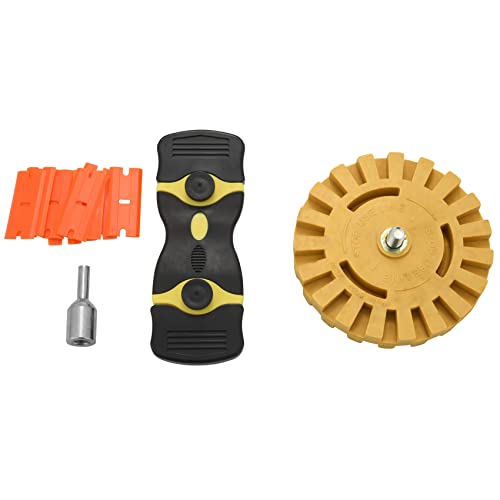 Vjsujehgy Radiergummi Abziehbild Entferner Set 4 Aufkleber und Vinyl Entferner mit Kunststoff Rasierklingen und Bohrer Adapter von Vjsujehgy