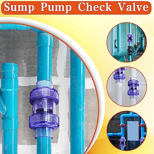 Vjsujehgy Rückschlagventil PVC-Rückschlagventil 3/4 True Union Rückschlagventil Transparent Blau UPVC Rückschlagventil Pipeline-Rückschlagventil Einwegventil von Vjsujehgy