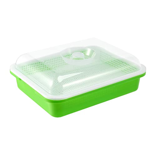 Vjsujehgy Samen Sprouter Tablett mit Deckel Freie Bohne Sprout Erzeuger Sprouting Samen Schale, Schmutzfreier Weg und GroßE KapazitäT von Vjsujehgy