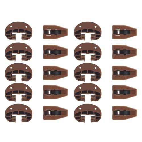 Vjsujehgy Schubladenführungen Aus Kunststoff, 10 Paar, mit Rollen-Unterbau-Schubladenführungsstopper für Kommoden-Schubladen-Ersatzteile von Vjsujehgy