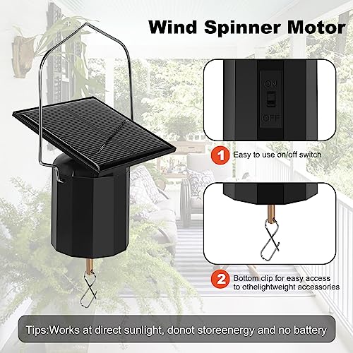 Vjsujehgy Solar HäNgend Display Motor Rotierend Kleiner Motor Solar Wind Spinner Motor Mehr Zweck Drehbarer Haken 2 StüCke von Vjsujehgy