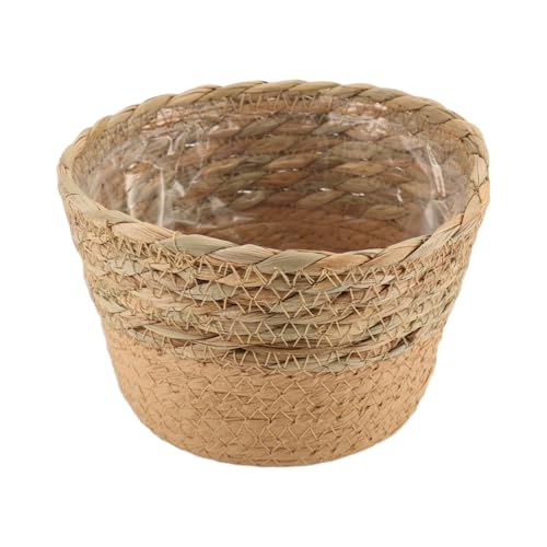 Vjsujehgy Strohgeflochtener Blumentopf, Weidenkorb, Rattan-Blumentopf, Aufbewahrungskorb, Handgefertigter, Gewebter Pflanzkorb, Einfach zu Verwenden. von Vjsujehgy