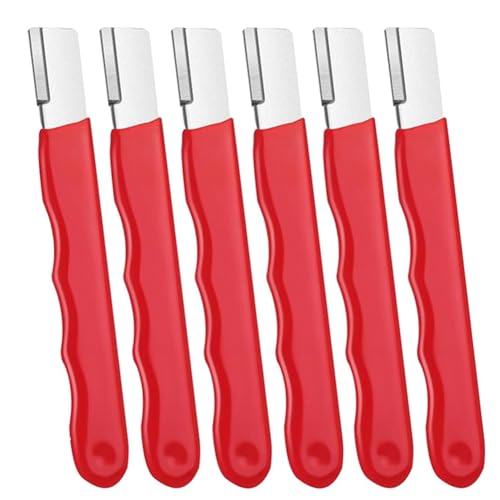 Vjsujehgy Tragbarer Schnellschärfer, Handschärfer für Gartenmesser, Schleifstein für Rasenklingen (Rot, 6 Stück) von Vjsujehgy