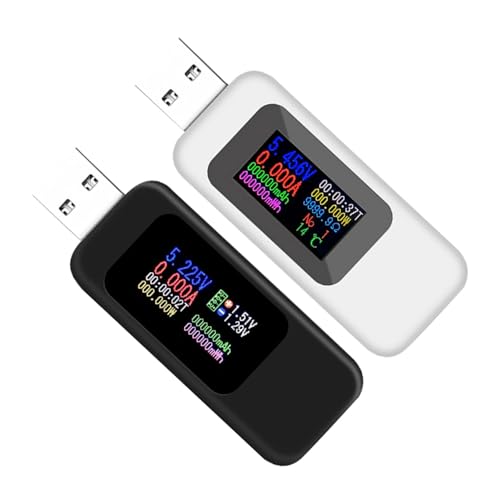Vjsujehgy USB-Spannungsprüfer, USB-Ladegerät, Tester, USB-Strommesser, Tester, Detektor, 2 Stück Vjsujehgy USB-Spannungsprüfer, USB-Ladegerät, Tester, USB-Strommesser, Tester, Detektor, 2 Stück von Vjsujehgy