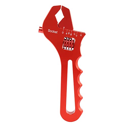 Vjsujehgy Verstellbarer SchraubenschlüSsel, ein SchraubenschlüSsel, AluminiumschlüSsel Schlauchmontagewerkzeug AluminiumschlüSsel AN3-AN16 - Rot von Vjsujehgy