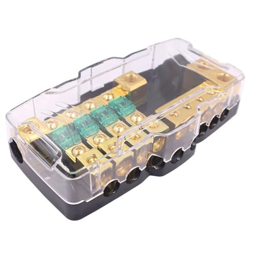 Vjsujehgy Verteiler-Sicherungskasten mit LED-Licht-Sicherungshalter, Geeignet für Auto, Wohnmobil, Camping, Auto, Stromshunt 12 V–24 V von Vjsujehgy