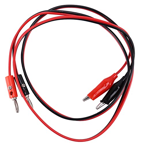 Vjsujehgy Vjsujehgy (R) 2 Stueck 1m Bananenstecker zu Krokodilklemmen Probe Testkabel - Rot & Schwarz von Vjsujehgy