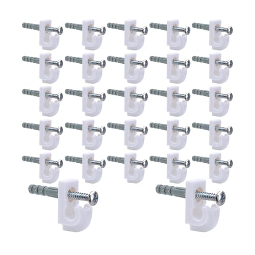 Vjsujehgy Wandhalterungen für Drahtregale - 30 Sets mit Schlaufenklammern - Klammern für Schrankregale - Klammern für Drahtregalrückwand, Klammern im Lieferumfang Enthalten von Vjsujehgy