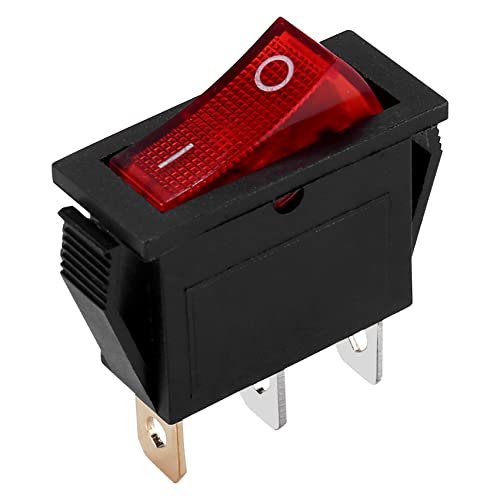 Vjsujehgy Wippschalter ON OFF Bipolar 28x10mm 250V 15A 3 Anschluesse RED von Vjsujehgy