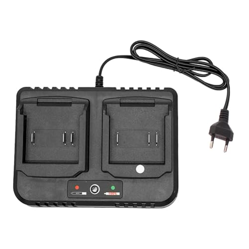 Vjsujehgy Zweisitzer-Akkuladegerät, für 18 V 21 V Li-Ion BL1815 BL1830 BL1840 BL1860, Elektrische Bohr- und Schleifmaschine, EU-Stecker von Vjsujehgy