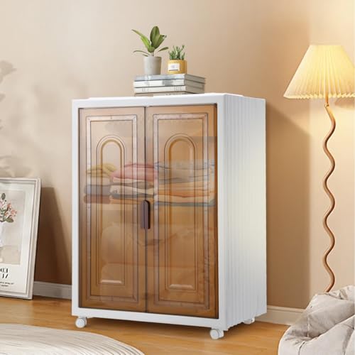 Vkechch Kleiderschrank, Faltbarer 3-Stöckiger Schrank mit Magnetverschluss, Großer Mobiler Stauraum für Schlafzimmer & Kinderzimmer (98,5 x 70 x 47,5 cm, Braun) von Vkechh