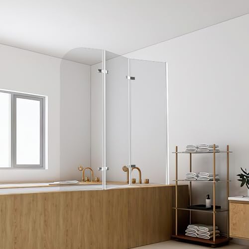 Vkechh 120x140cm Duschwand für Badewanne, 3-Teilig Faltbar Duschabtrennung badewanne,Badewannen duschwand mit 6mm EGS Sicherheitsglas,Badewannenaufsatz,Silber Transparent Vkechh 120x140cm Duschwand für Badewanne, 3-Teilig Faltbar Duschabtrennung badewanne,Badewannen duschwand mit 6mm EGS Sicherheitsglas,Badewannenaufsatz,Silber Transparent von Vkechh