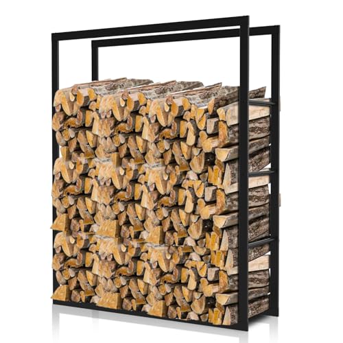 Vkechh Brennholzregal 100x80x25cm Kaminholzregal Aussen Kamin Feuerholzablage Schwarz Metall-Gestell Kaminholzständer für Drinnen und Draußen Vkechh Brennholzregal 100x80x25cm Kaminholzregal Aussen Kamin Feuerholzablage Schwarz Metall-Gestell Kaminholzständer für Drinnen und Draußen von Vkechh