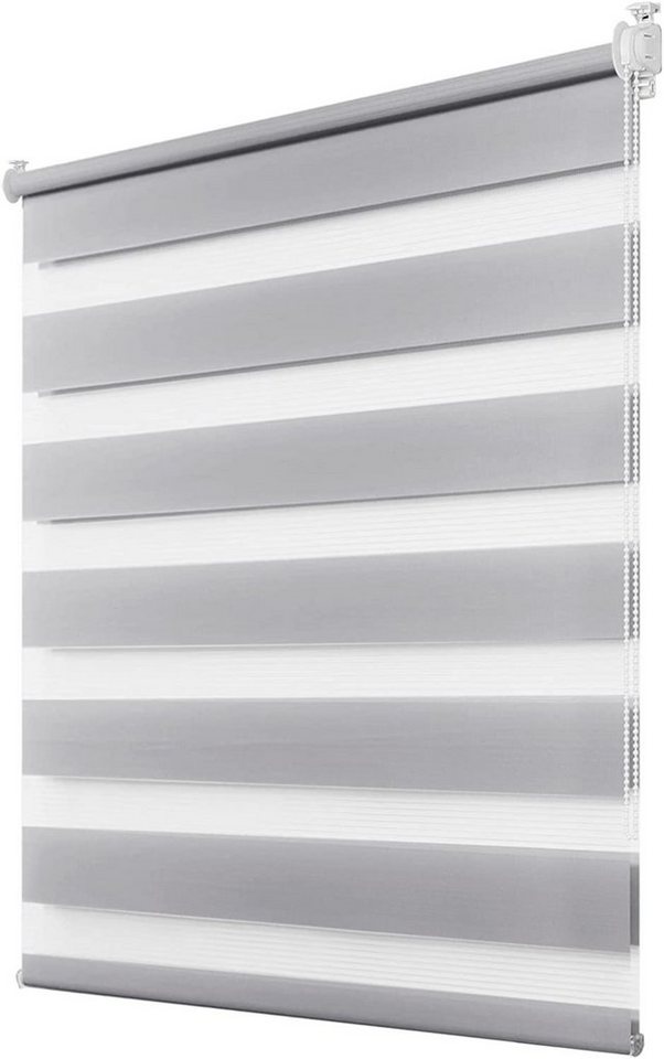 Doppelrollo Fensterrollos Ohne Bohren, Vkele, 130cm/160cm, klemmfix,klemmträger, Sonnenschutz, Lichtdurchlässig und Verdunkelnd. von Vkele
