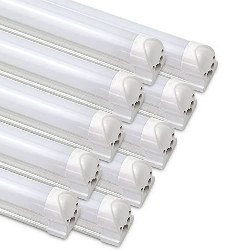 Vkele LED 150cm T8 Leuchtstoffröhre mit Fassung komplett Kaltweiß milchige Abdeckung für Keller, Büro, Shop, Fabriken von Vkele