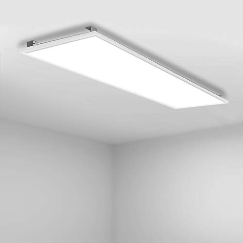 Vkele LED Panel 120x30cm Neutralweiß 4000K 36W 3750 lumen Weißrahmen Led Panel Deckenleuchte, LED-Lampe, Deckenlampe, Büroleuchten mit Winkel-Anbauset für Schlafzimmer, Esszimmer, Wohnzimmer von Vkele