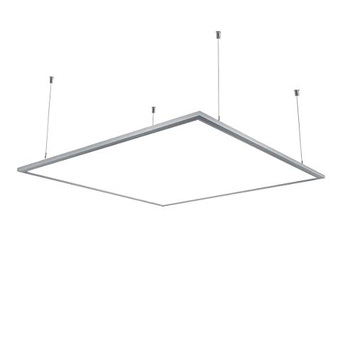 Vkele [Sparpreis inkl. Aufhängeset] LED Panel Deckenleuchte 30x30cm Neutralweiß 4000K 18W 1400lm Silberrahmen Ultra dünn für Büro, Küche, Keller, Wohnzimmer von Vkele