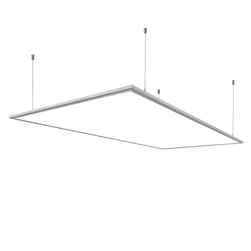 Vkele [Sparpreis inkl. Aufhängeset] [Premium 127lm/W] LED Panel 120x60cm Kaltweiß 6000K 72W 9200lm Silberrahmen Deckenleuchte, Deckenlampe, Büroleuchten von Vkele