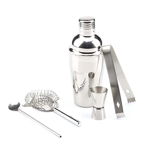 Vklopdsh Barkeeper-Set, 5-teiliges Boston Shaker Set, für Mixgetränke Home Bar Edelstahl von Vklopdsh