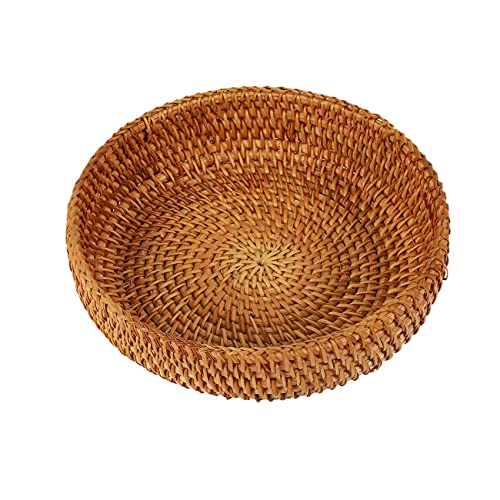 Vklopdsh Handgemachte Rattan Weben Runde Ablage Korb Schale Rattan Brotkorb für KüChe Lebensmittel Picknick Brot Diverse Mini Behaelter von Vklopdsh