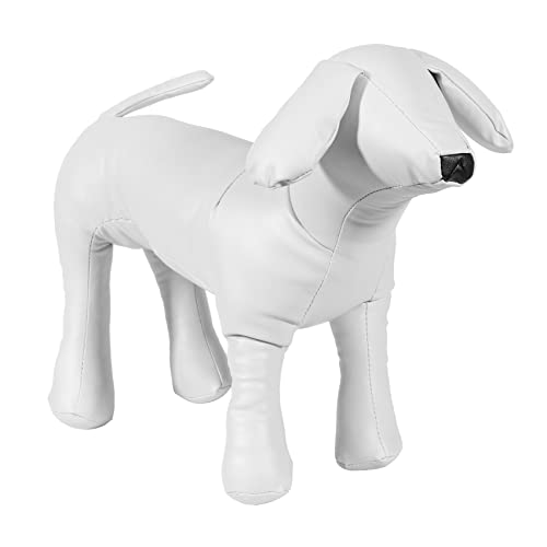 Vklopdsh Lederpuppe für Hunde, stehend, Größe L, Weiß von Vklopdsh