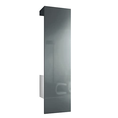 Vladon Garderobe Carlton Set 5, Made in Germany, Garderobenset bestehend aus 1 Garderobenpaneel mit integrierter Tür und 1 Kleiderstange, Weiß matt/Grau Hochglanz (52 x 193 x 35 cm) Vladon Garderobe Carlton Set 5, Made in Germany, Garderobenset bestehend aus 1 Garderobenpaneel mit integrierter Tür und 1 Kleiderstange, Weiß matt/Grau Hochglanz (52 x 193 x 35 cm) von Vladon