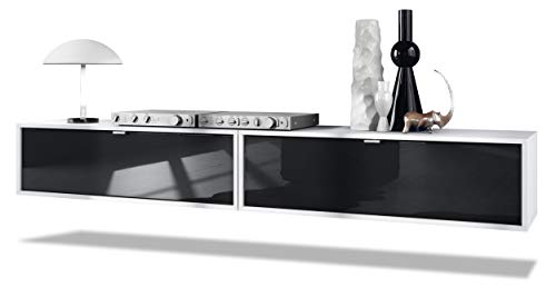 Vladon 2er-Set TV Board Lana 100, Made in Germany, Lowboards je 100 x 29 x 37 cm mit viel Stauraum, Korpus in Weiß matt, Fronten in Schwarz Hochglanz | Große Farbauswahl Vladon 2er-Set TV Board Lana 100, Made in Germany, Lowboards je 100 x 29 x 37 cm mit viel Stauraum, Korpus in Weiß matt, Fronten in Schwarz Hochglanz | Große Farbauswahl von Vladon