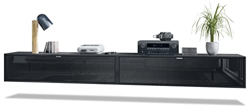 Vladon 2er-Set TV Board Lana 120, Made in Germany, Lowboards je 120 x 29 x 37 cm mit viel Stauraum, Korpus in Schwarz matt, Fronten in Schwarz Hochglanz | Große Farbauswahl Vladon 2er-Set TV Board Lana 120, Made in Germany, Lowboards je 120 x 29 x 37 cm mit viel Stauraum, Korpus in Schwarz matt, Fronten in Schwarz Hochglanz | Große Farbauswahl von Vladon