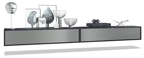 Vladon 2er-Set TV Board Lana 140, Made in Germany, Lowboards je 140 x 29 x 37 cm mit viel Stauraum, Korpus in Schwarz matt, Fronten in Graphit seidenmatt | Große Farbauswahl Vladon 2er-Set TV Board Lana 140, Made in Germany, Lowboards je 140 x 29 x 37 cm mit viel Stauraum, Korpus in Schwarz matt, Fronten in Graphit seidenmatt | Große Farbauswahl von Vladon