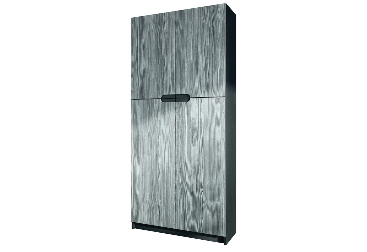 Vladon Aktenschrank Logan (Aktenschrank, mit 5 Fächern und 4 Türen) Schwarz matt/Avola-Anthrazit (82 x 185 x 37 cm) von Vladon