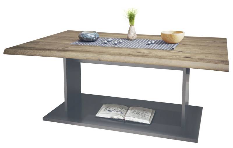 Vladon Couchtisch Melo (Wohnzimmertisch, mit Ablageboden), Anthrazit/Eiche Ribbeck (102 x 40 x 67,5) von Vladon
