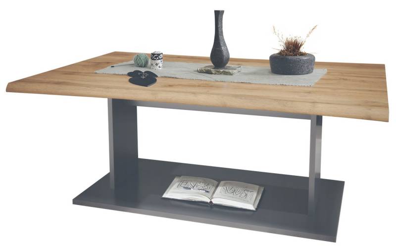 Vladon Couchtisch Melo (Wohnzimmertisch, mit Ablageboden), Anthrazit/Eiche Wotan (102 x 40 x 67,5) von Vladon