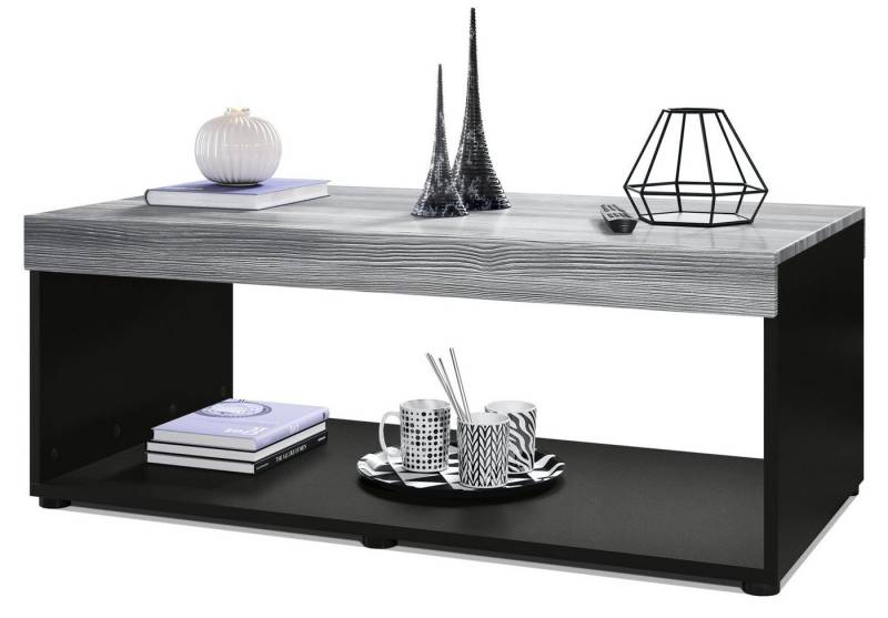 Vladon Couchtisch Pure (Wohnzimmertisch, in Kastenform), Schwarz matt/Avola-Anthrazit (104 x 40,5 x 58 cm) von Vladon