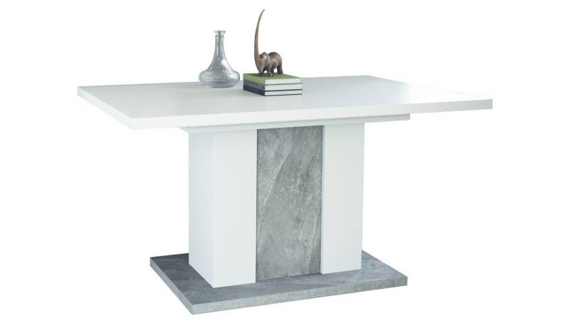 Vladon Esstisch Eckig (Esstisch, ausziehbar 140 - 180 / 160 - 200 x 75 x 90 cm), in Weiß / Beton, Weiß / Anthrazit, Anthrazit / Weiß verfügbar von Vladon