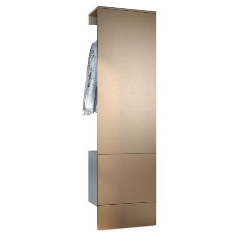 Vladon Garderobe Carlton Set 5, Made in Germany, Wandgarderobe aus Flur-Paneel mit Kleiderstange & Wandschrank, Anthrazit matt/Bronze Optik (52 x 193 x 35 cm) von Vladon