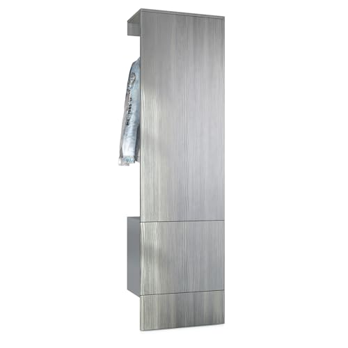 Vladon Garderobe Carlton Set 5, Made in Germany, Wandgarderobe aus Flur-Paneel mit Kleiderstange & Wandschrank, Anthrazit matt/Avola-Anthrazit (52 x 193 x 35 cm) von Vladon