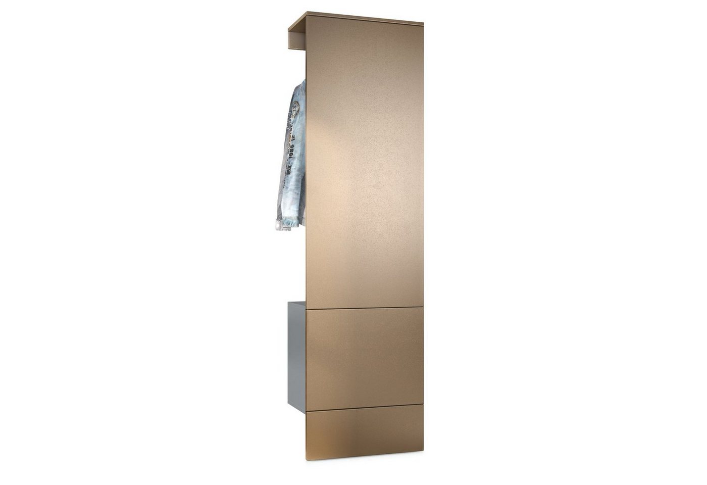 Vladon Garderoben-Set Carlton, (Wandgarderobe bestehend aus, mit integrierter Tür und 1 Kleiderstange), Anthrazit matt/Bronze Optik (52 x 193 x 35 cm) von Vladon