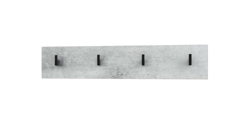 Vladon Garderobenpaneel Linea (Wandgarderobe, mit 4 Kleiderhaken), Beton Oxid Optik (72 x 14,5 x 3,5 cm) von Vladon