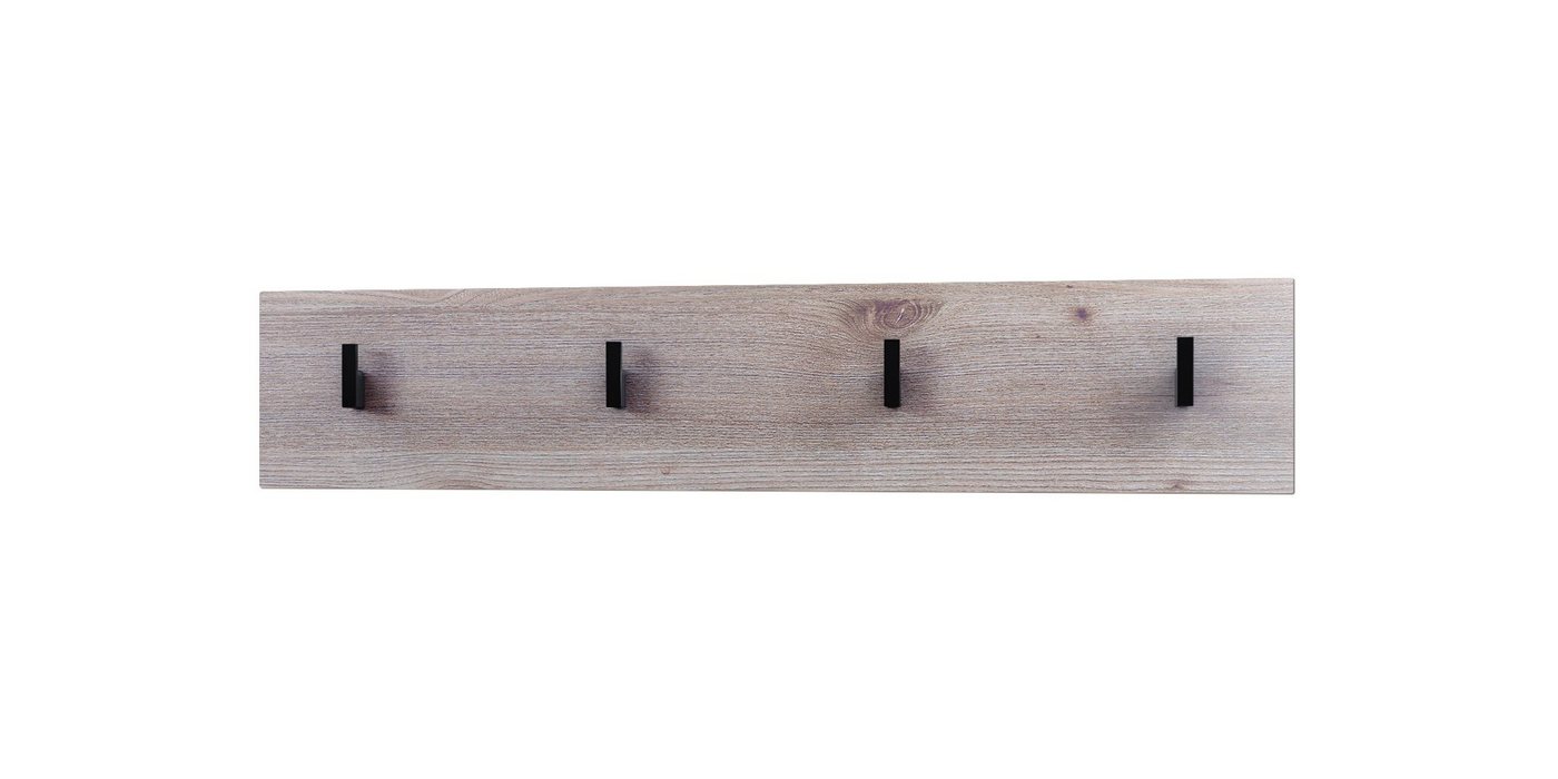 Vladon Garderobenpaneel Linea (Wandgarderobe, mit 4 Kleiderhaken), Eiche Nordic (72 x 14,5 x 3,5 cm) von Vladon